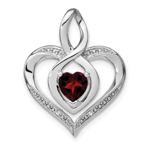 Sterling Silver Garnet and Diamond Pendant