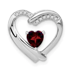 Sterling Silver Garnet and Diamond Pendant