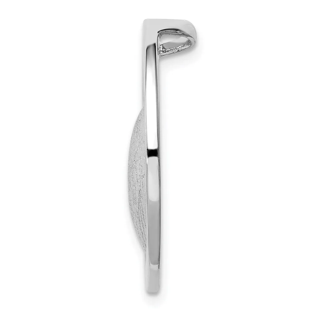 Sterling Silver Rhodium-plated Polished and Brushed Circle Chain Slide