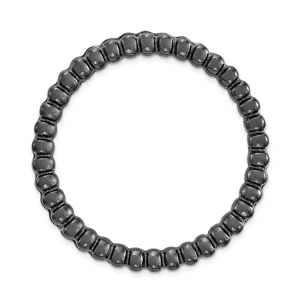 Sterling Silver Stackable Expressions Black-plated Large Chain Slide