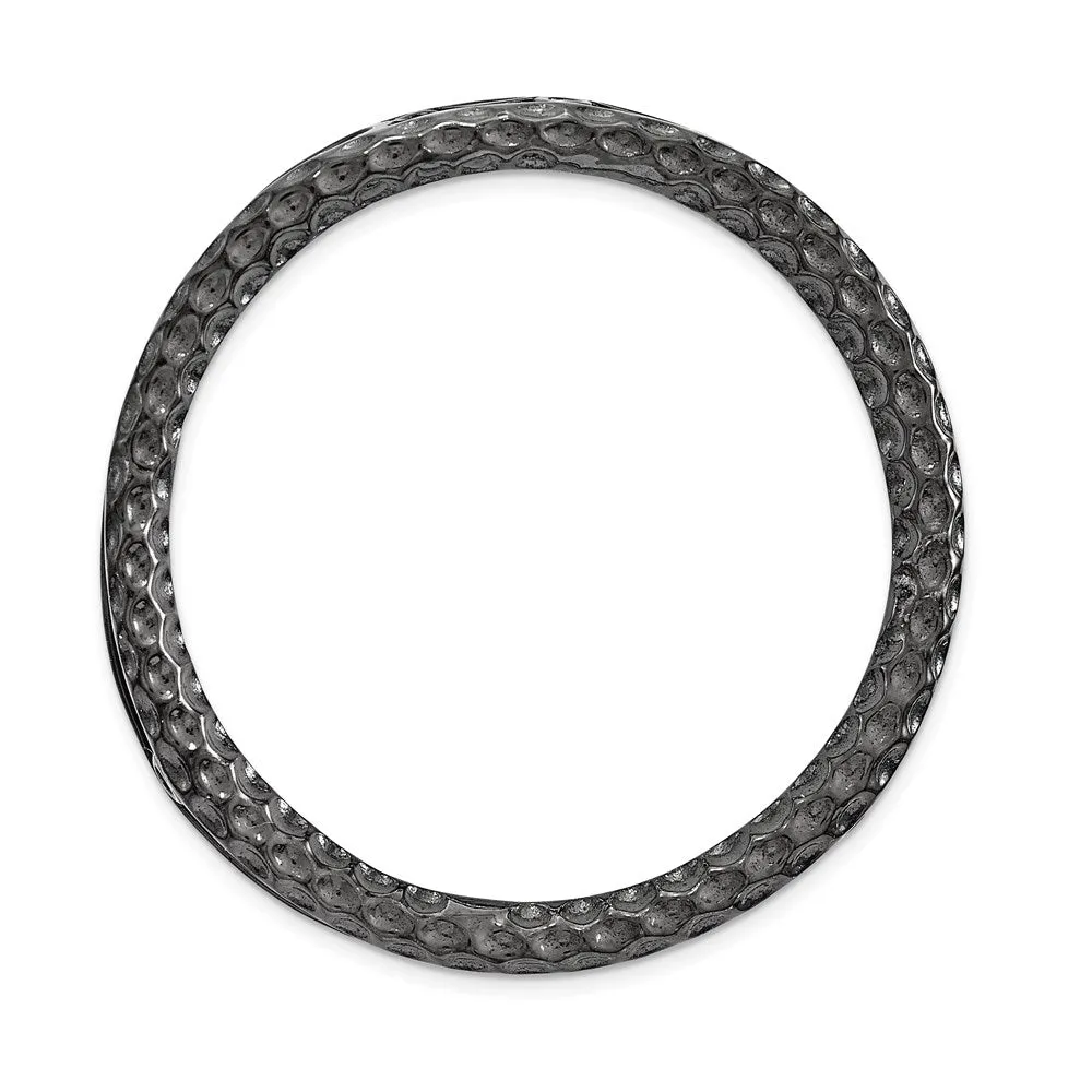 Sterling Silver Stackable Expressions Black-plated Large Chain Slide