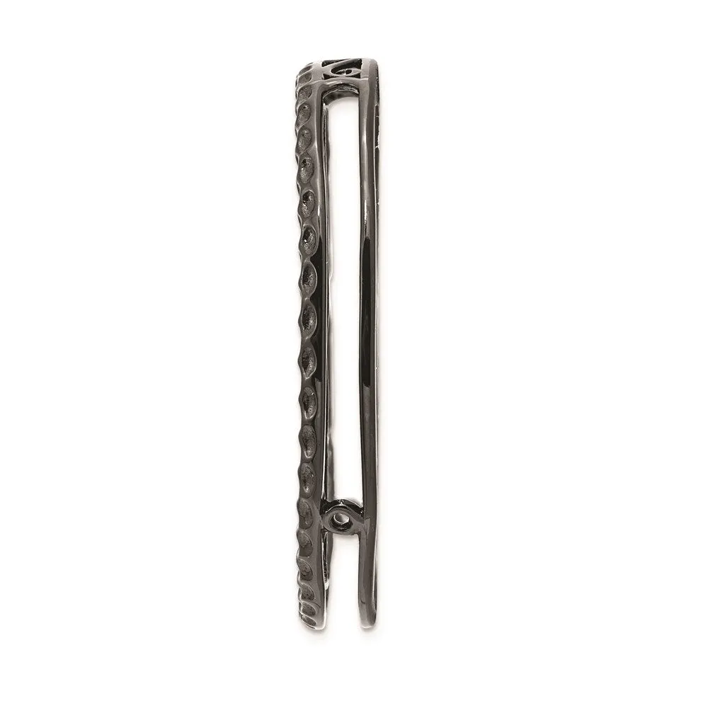 Sterling Silver Stackable Expressions Black-plated Large Chain Slide