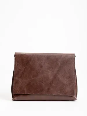 strappy foldover - brown vintage