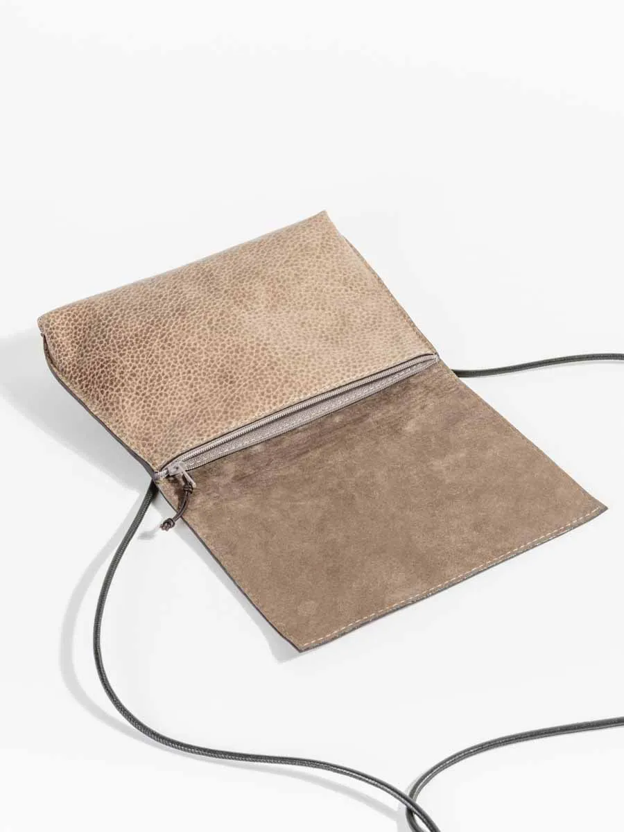 strappy foldover - taupe