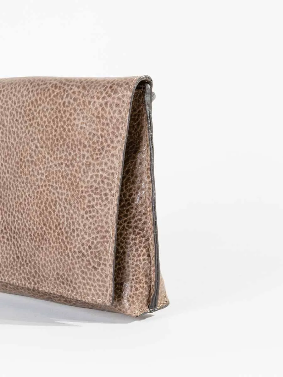 strappy foldover - taupe