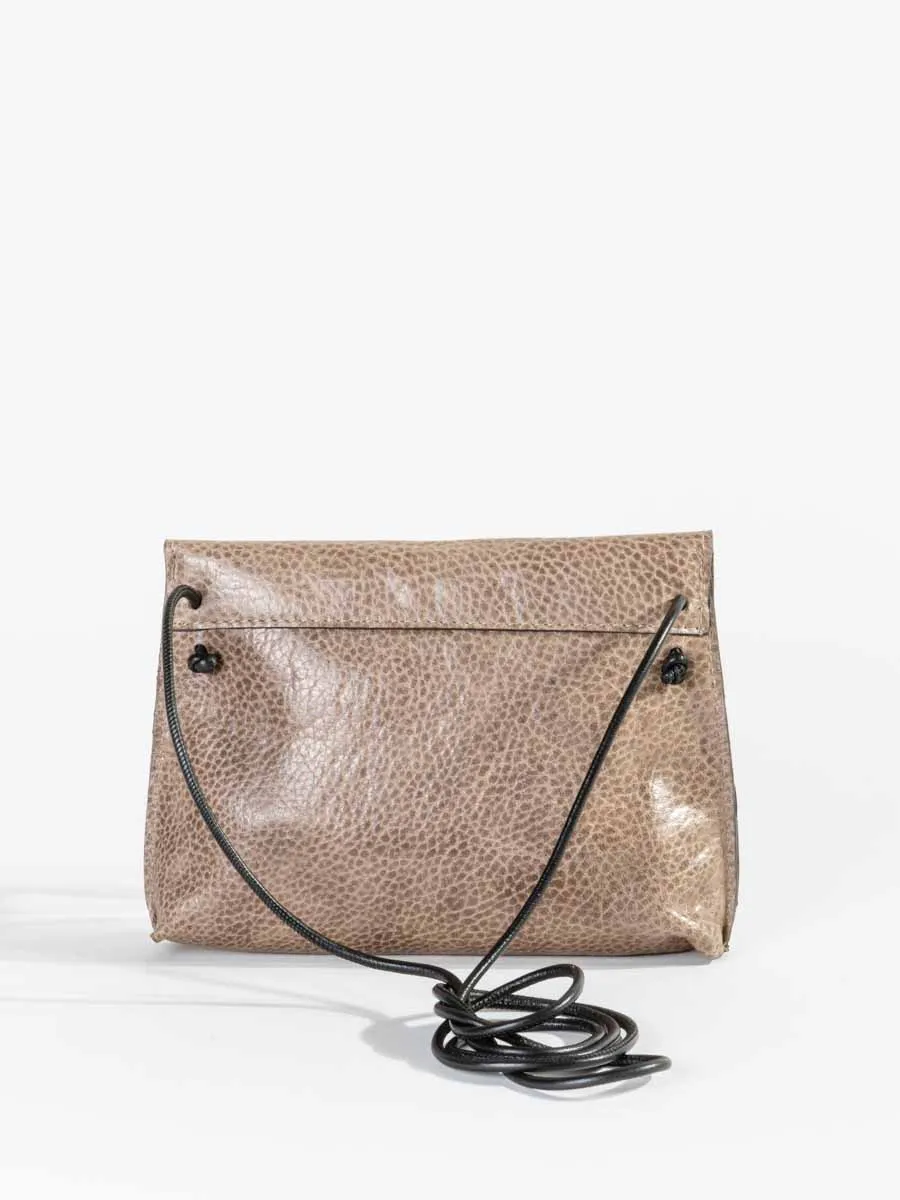 strappy foldover - taupe