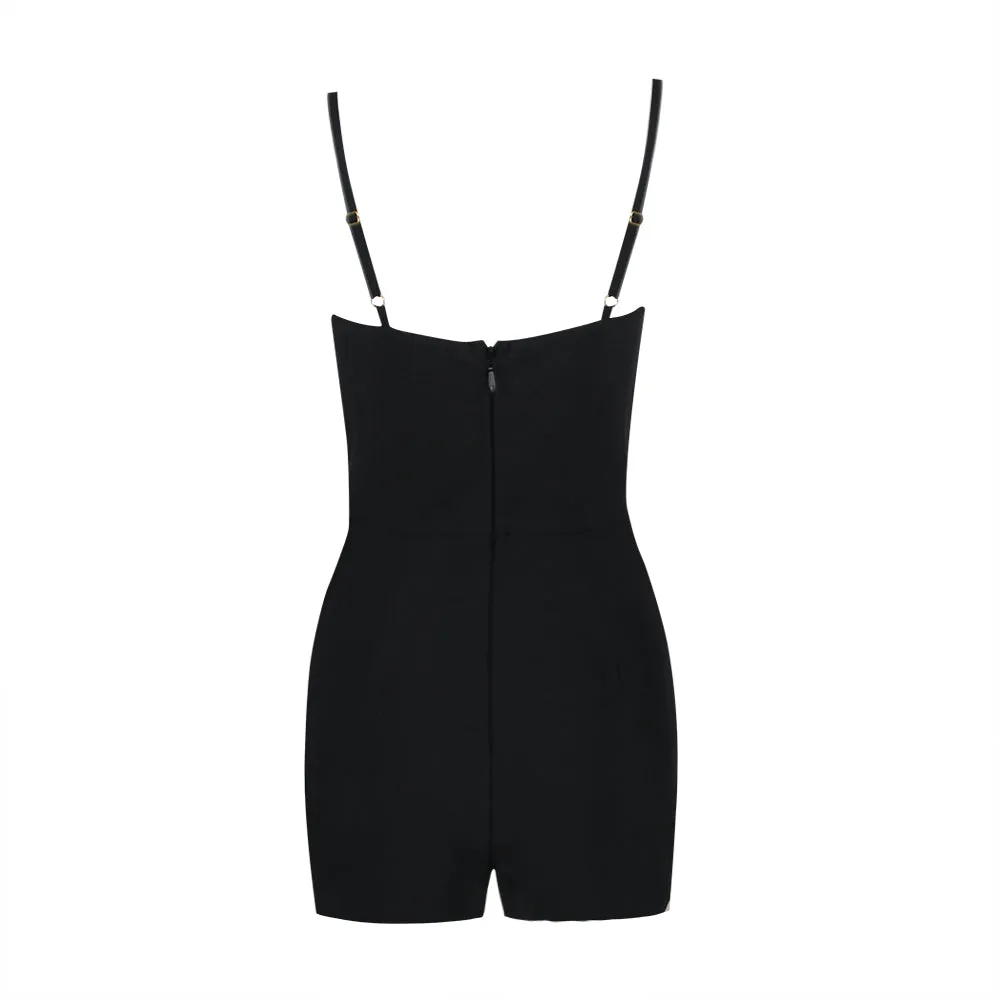Strappy Sleeveless Diamante Embellished Romper (Gloves not included)