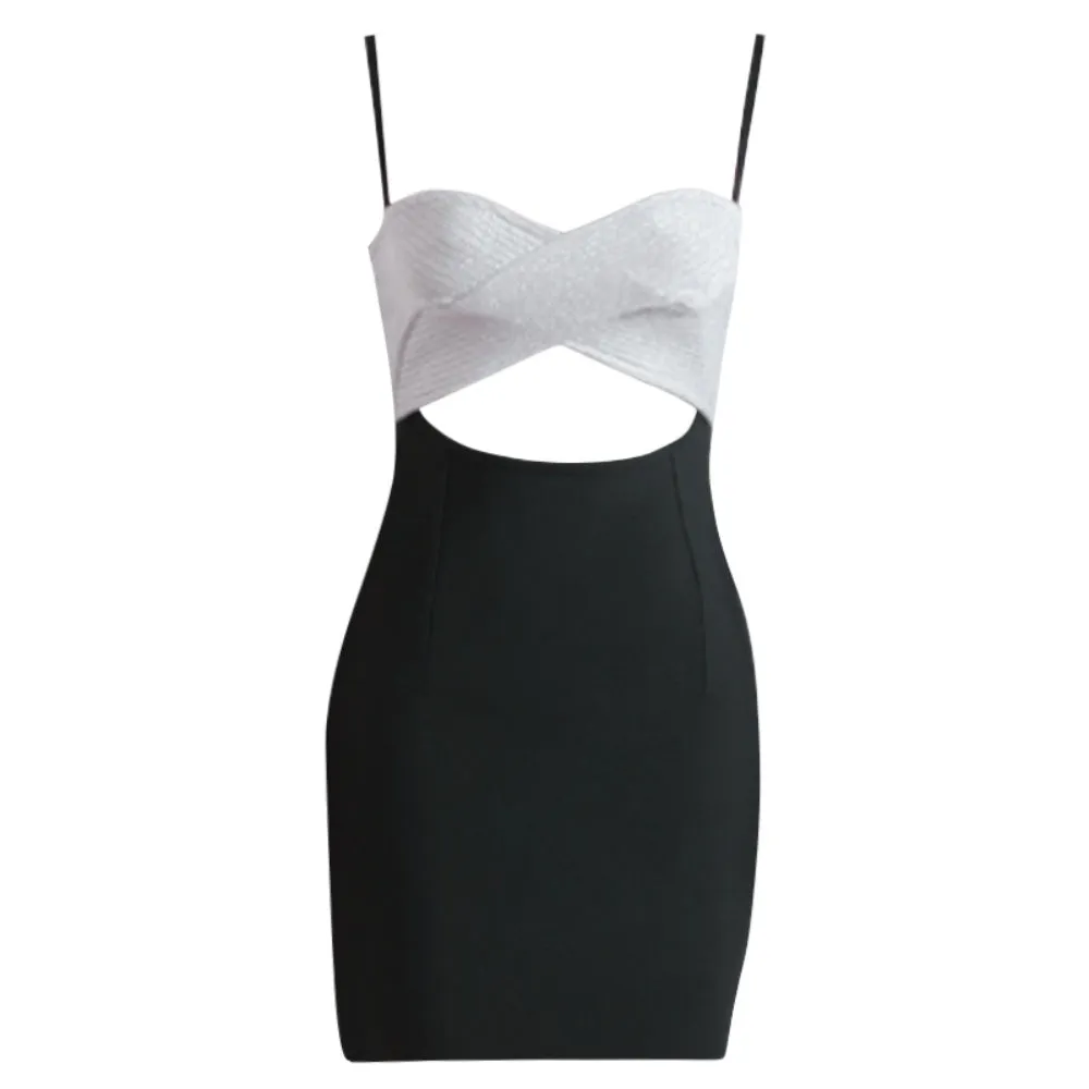 Strappy Sleeveless Hollow out Mini Bandage Dress PZC2296