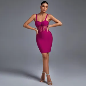 Strappy Sleeveless Striped Mini Bandage Dress