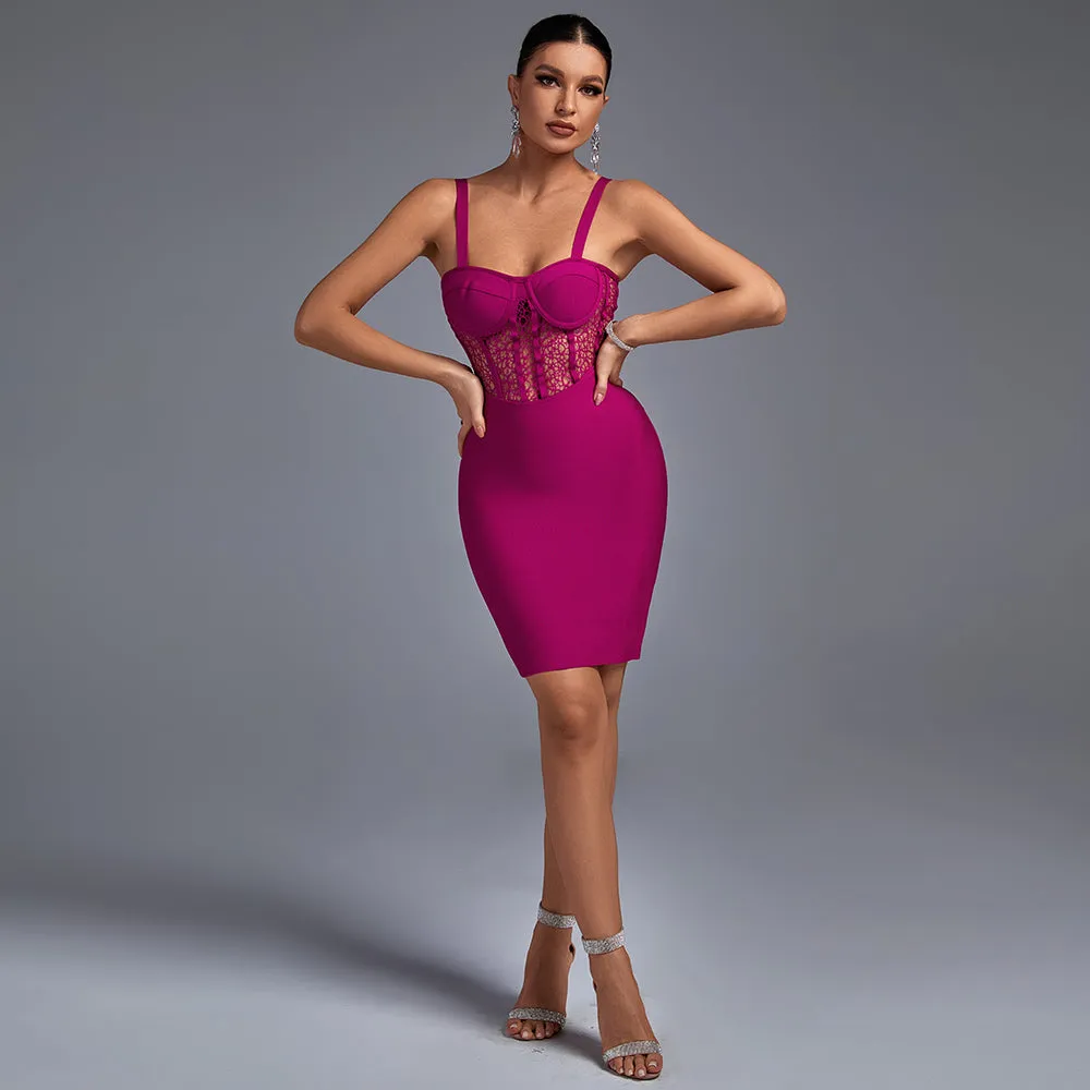 Strappy Sleeveless Striped Mini Bandage Dress