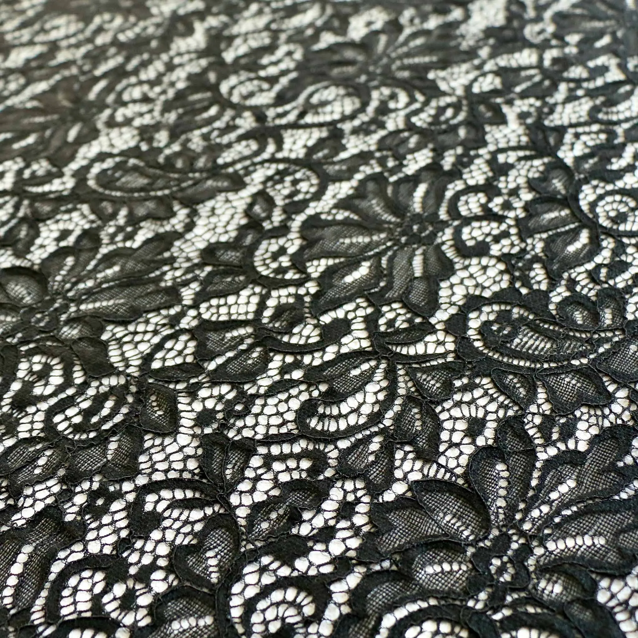 Stretchy Corded Lace - Black or navy