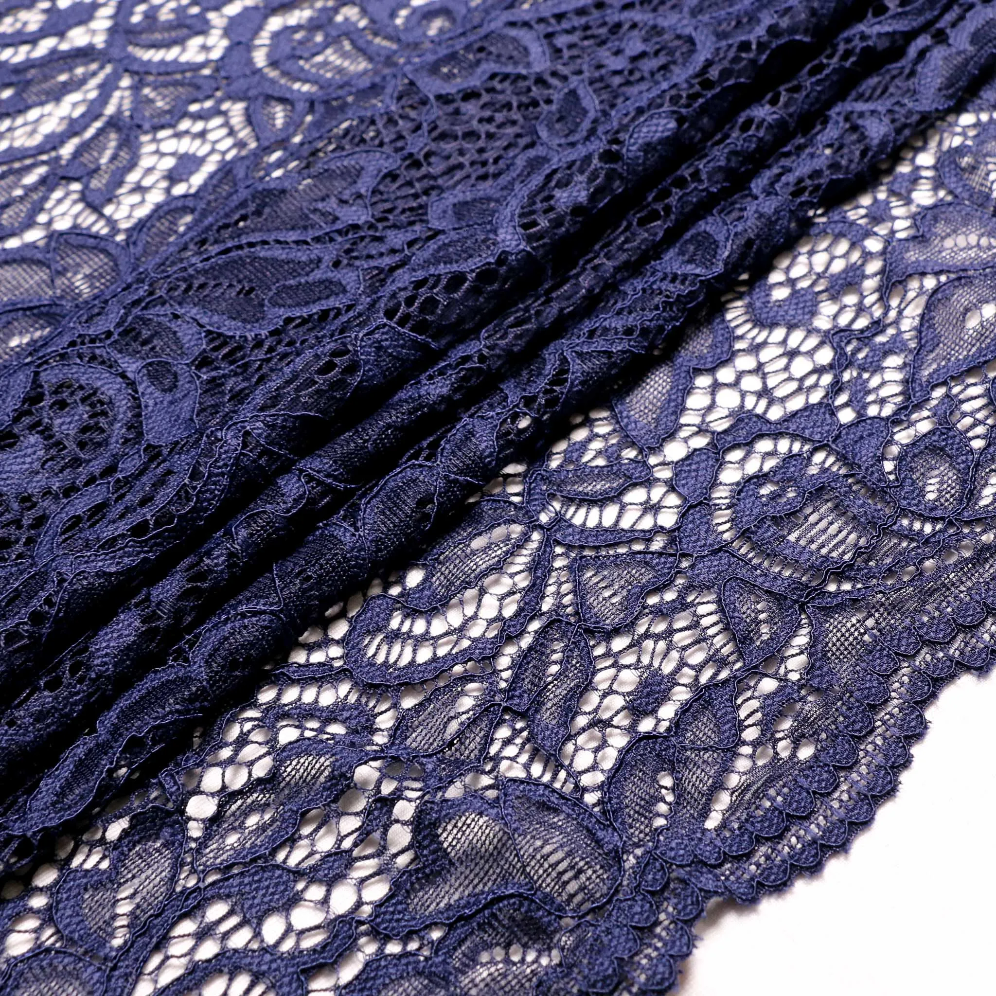 Stretchy Corded Lace - Black or navy