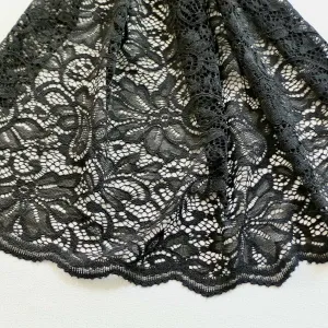 Stretchy Corded Lace - Black or navy