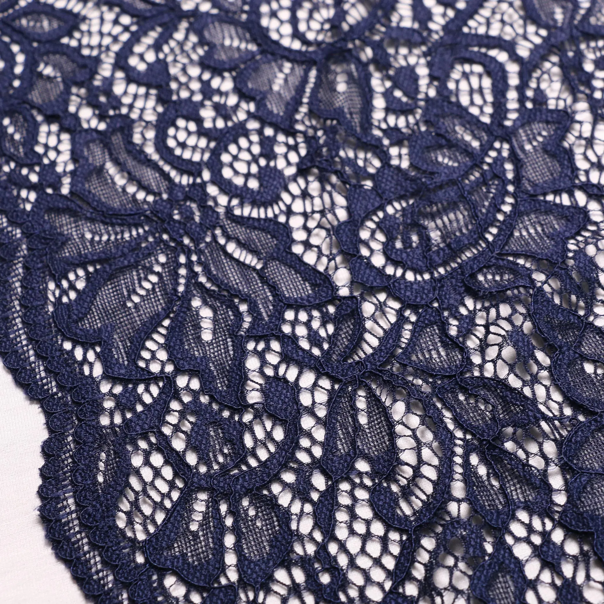 Stretchy Corded Lace - Black or navy