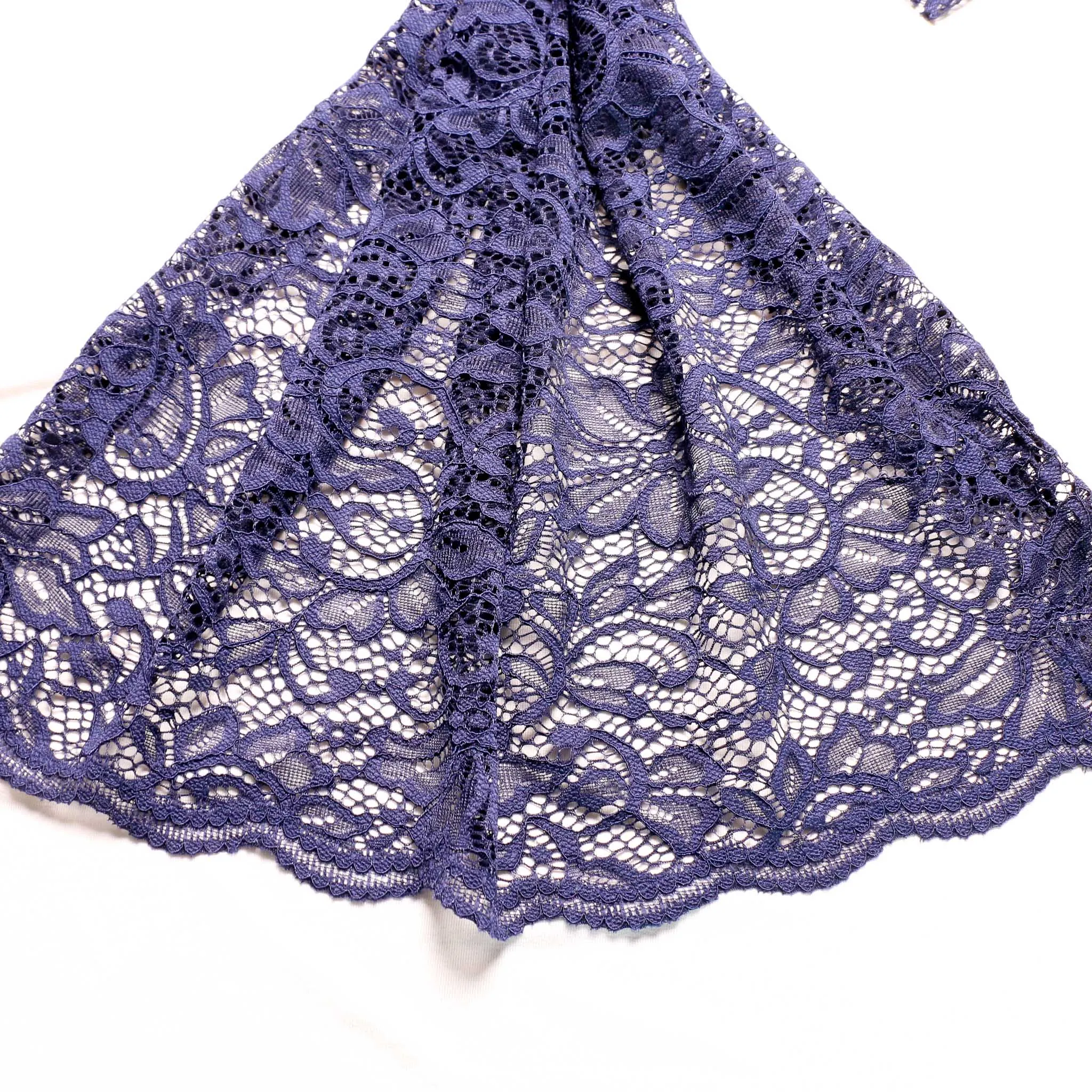 Stretchy Corded Lace - Black or navy