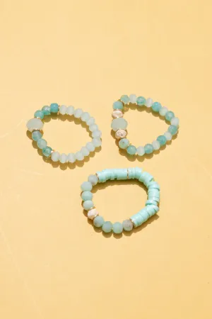Teal Mix Stretchy Ring Set