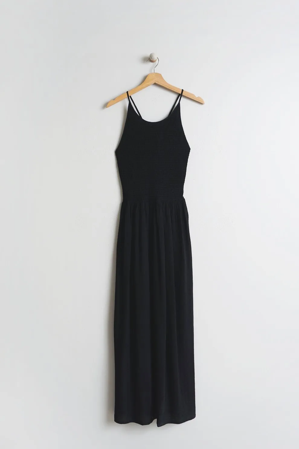 Textured Strappy Dress Black