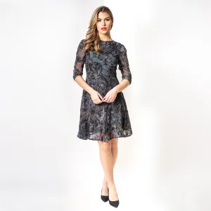 The Boat Neck Shirred Shoulder Fit & Flare Classic