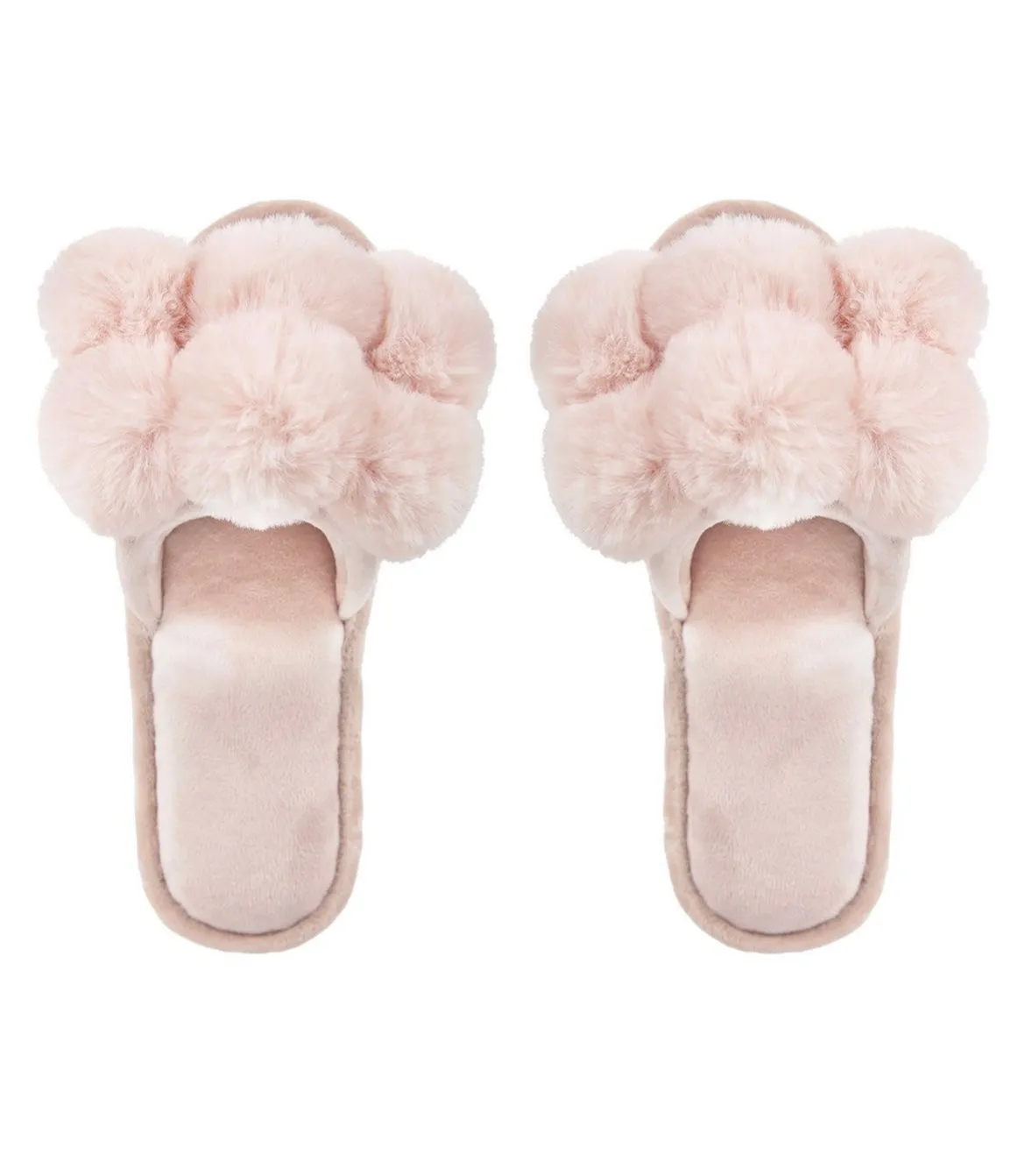 The Pompom Open Toe Plush Slipper
