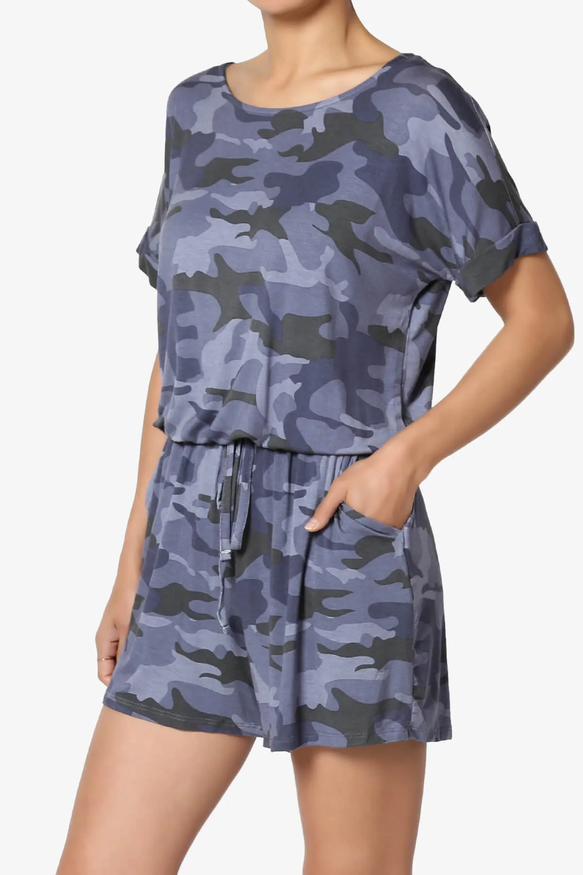 Tina Camouflage Short Sleeve Jersey Romper PLUS