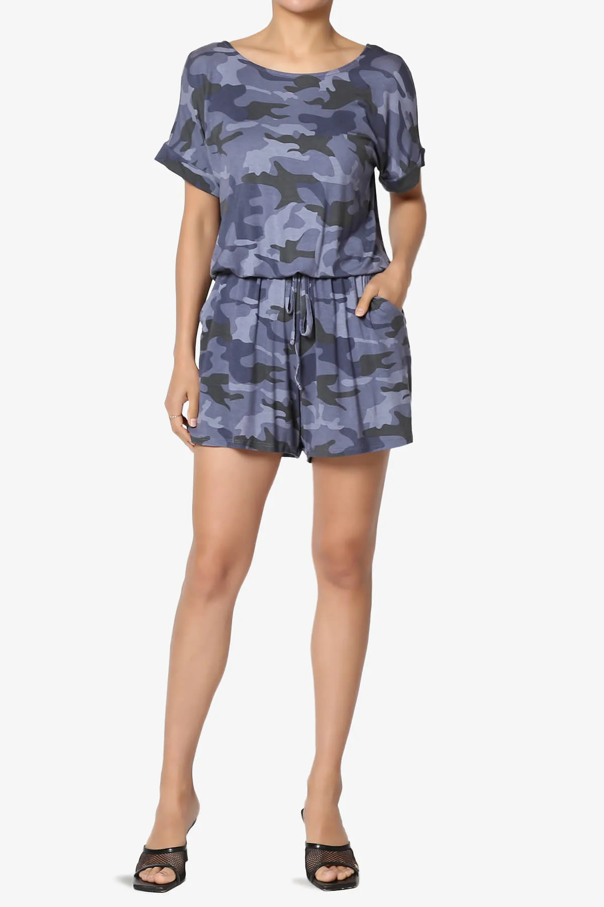 Tina Camouflage Short Sleeve Jersey Romper PLUS