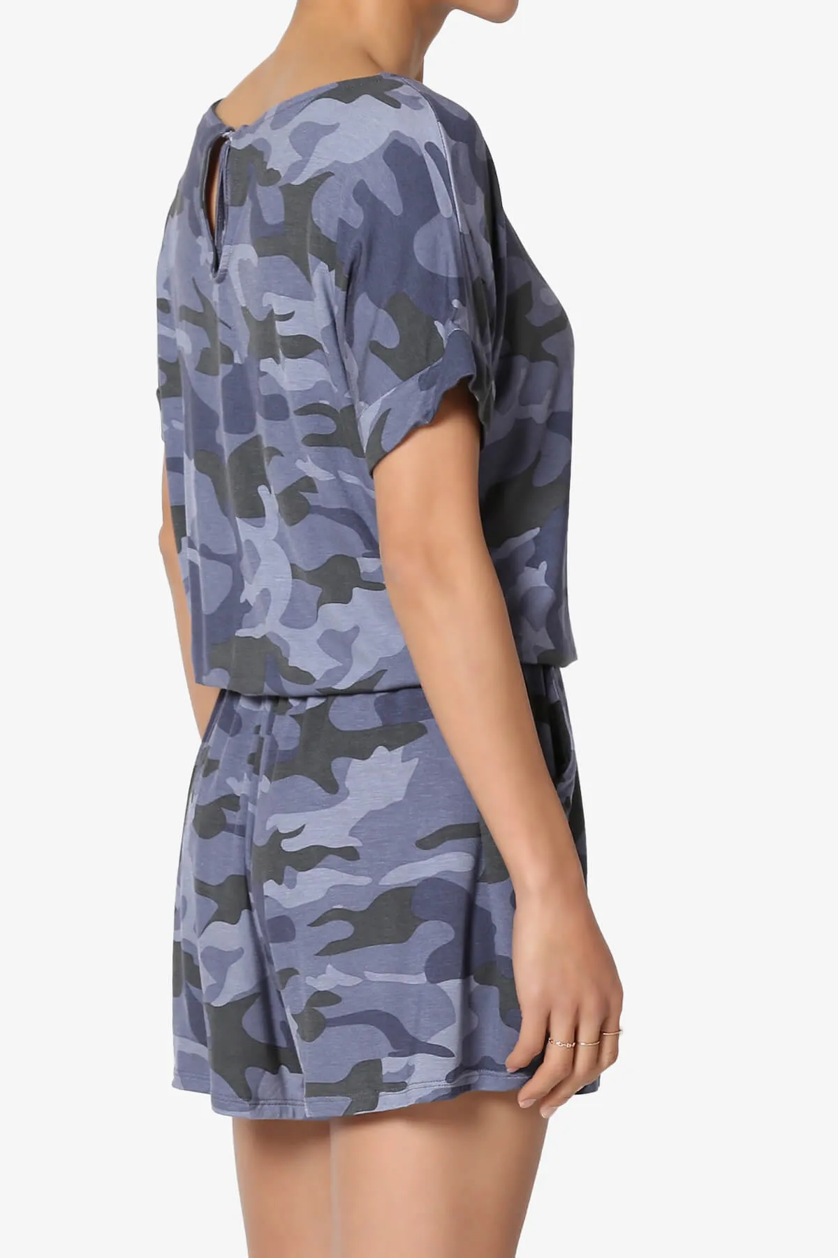 Tina Camouflage Short Sleeve Jersey Romper PLUS