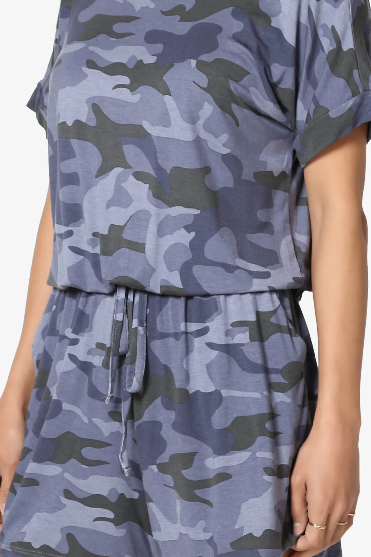 Tina Camouflage Short Sleeve Jersey Romper PLUS
