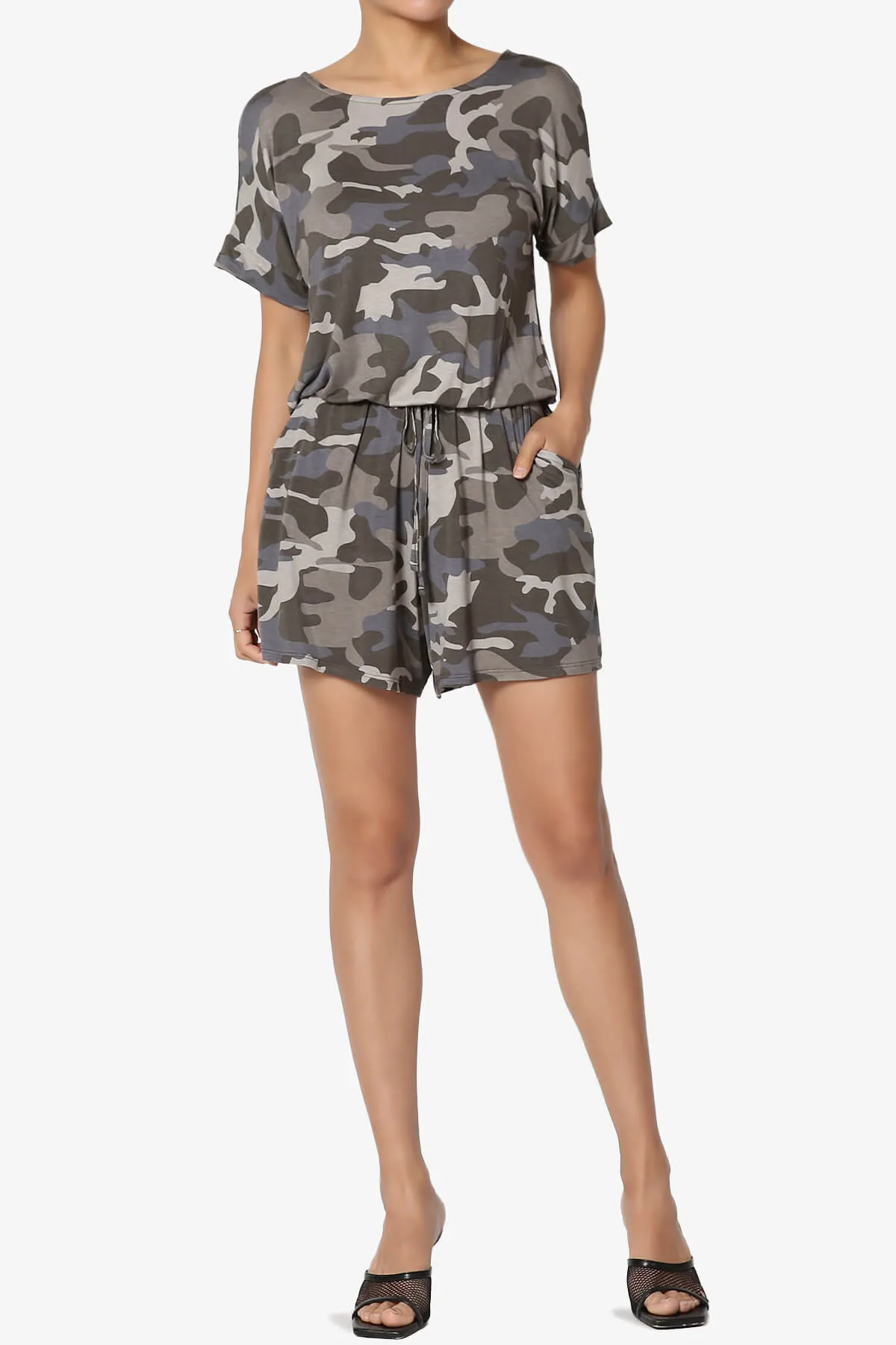 Tina Camouflage Short Sleeve Jersey Romper