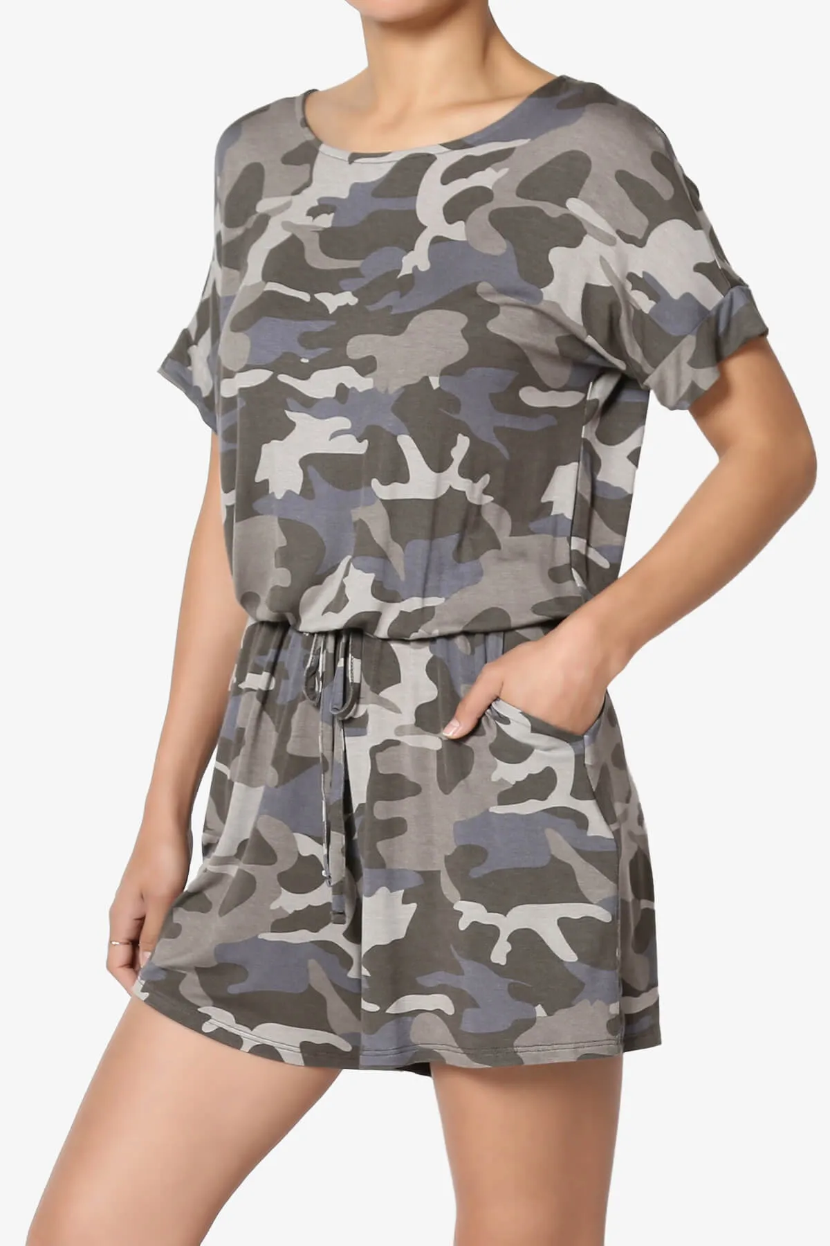 Tina Camouflage Short Sleeve Jersey Romper