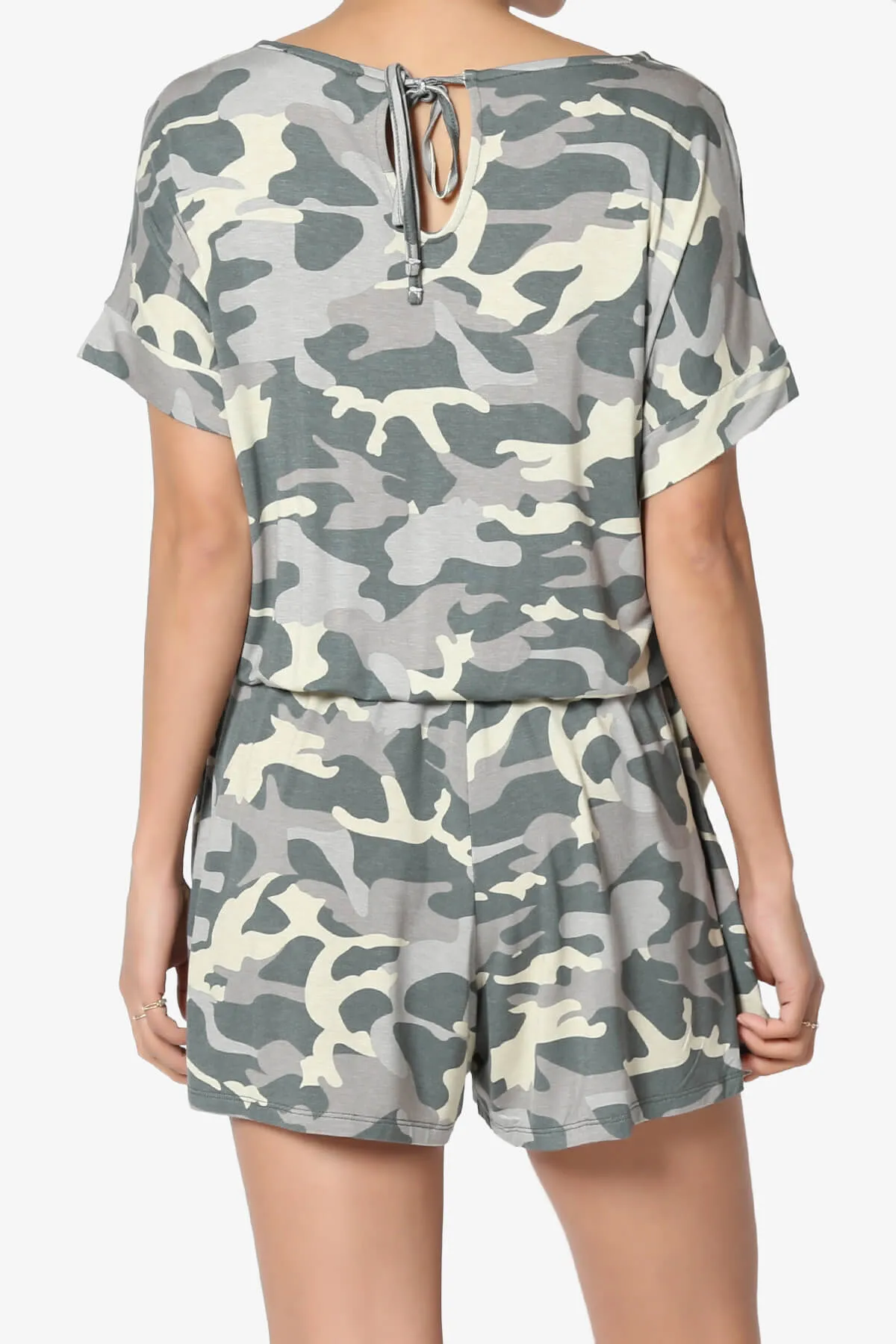 Tina Camouflage Short Sleeve Jersey Romper