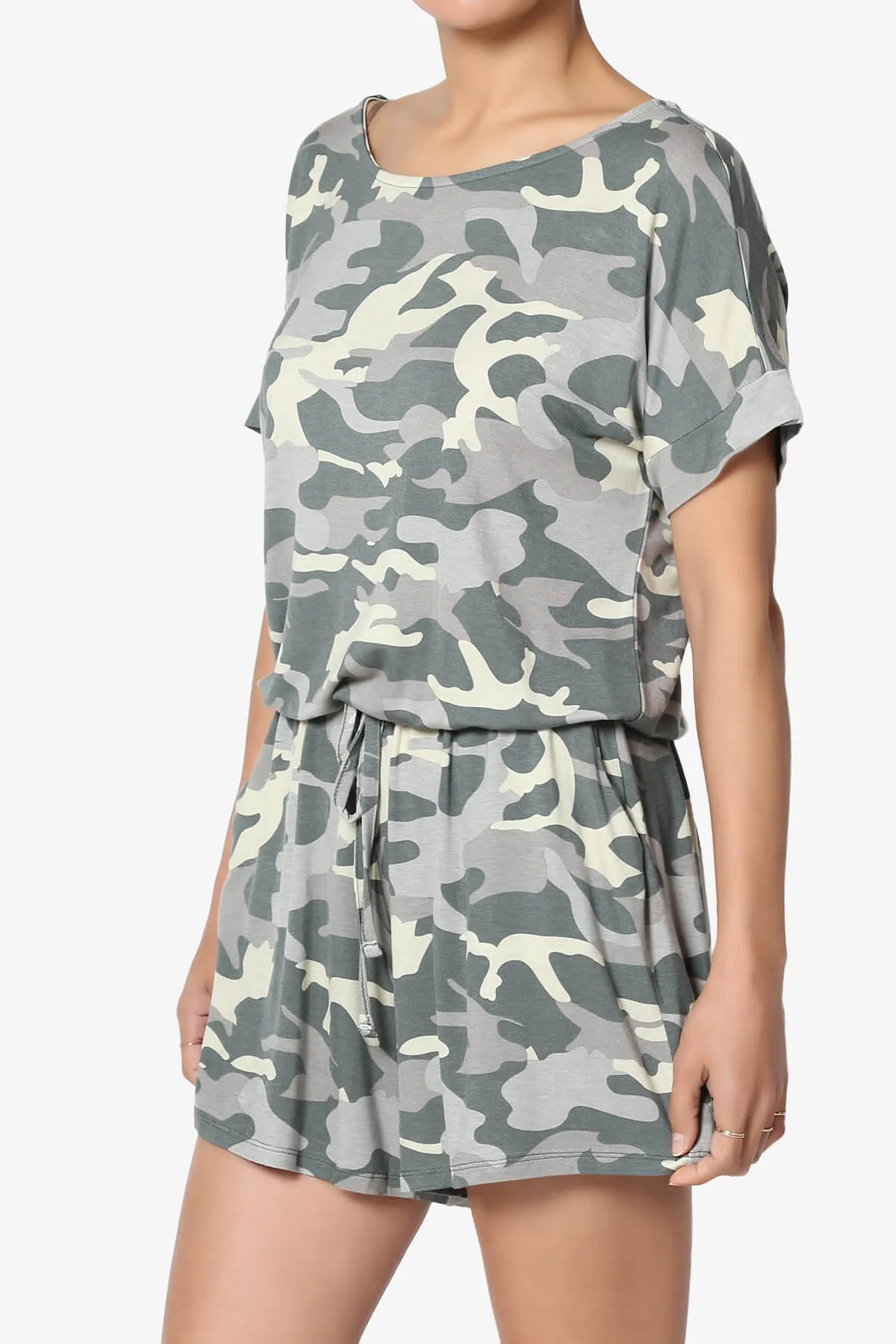 Tina Camouflage Short Sleeve Jersey Romper