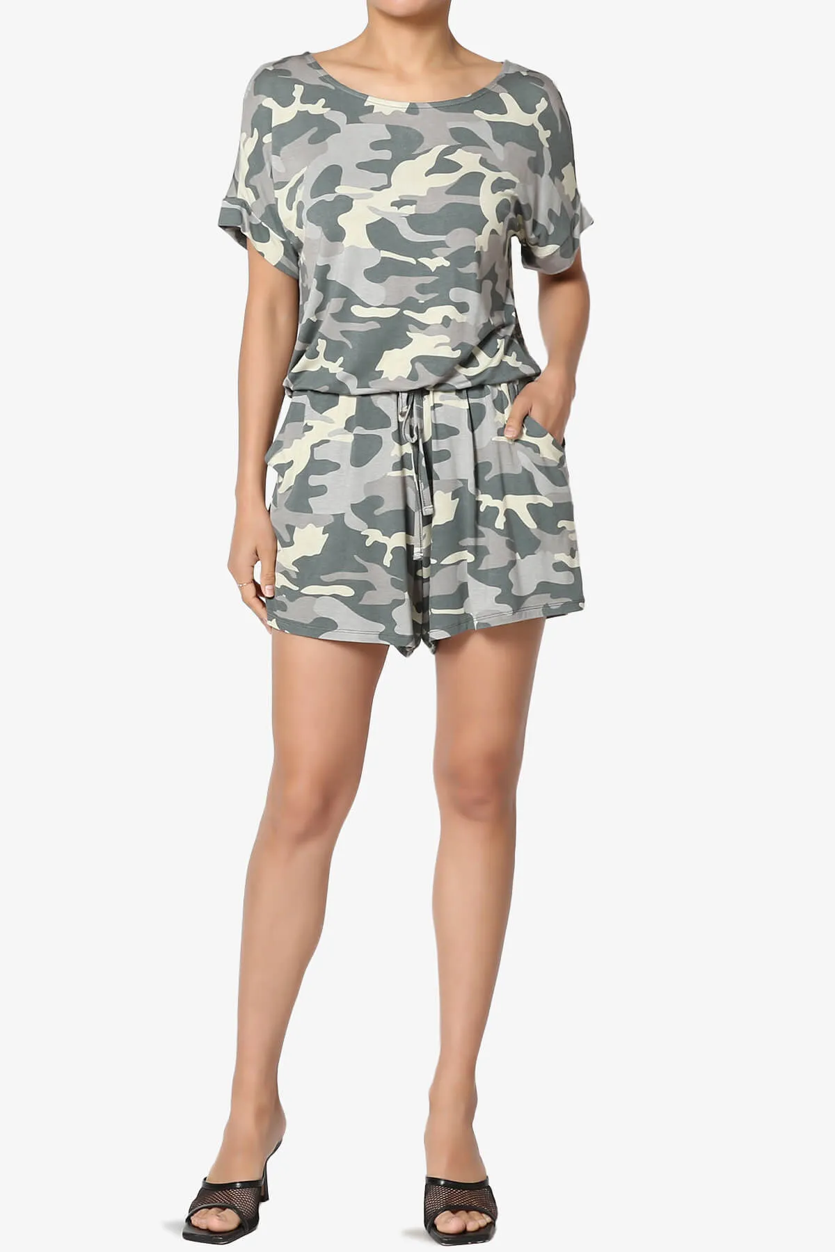 Tina Camouflage Short Sleeve Jersey Romper