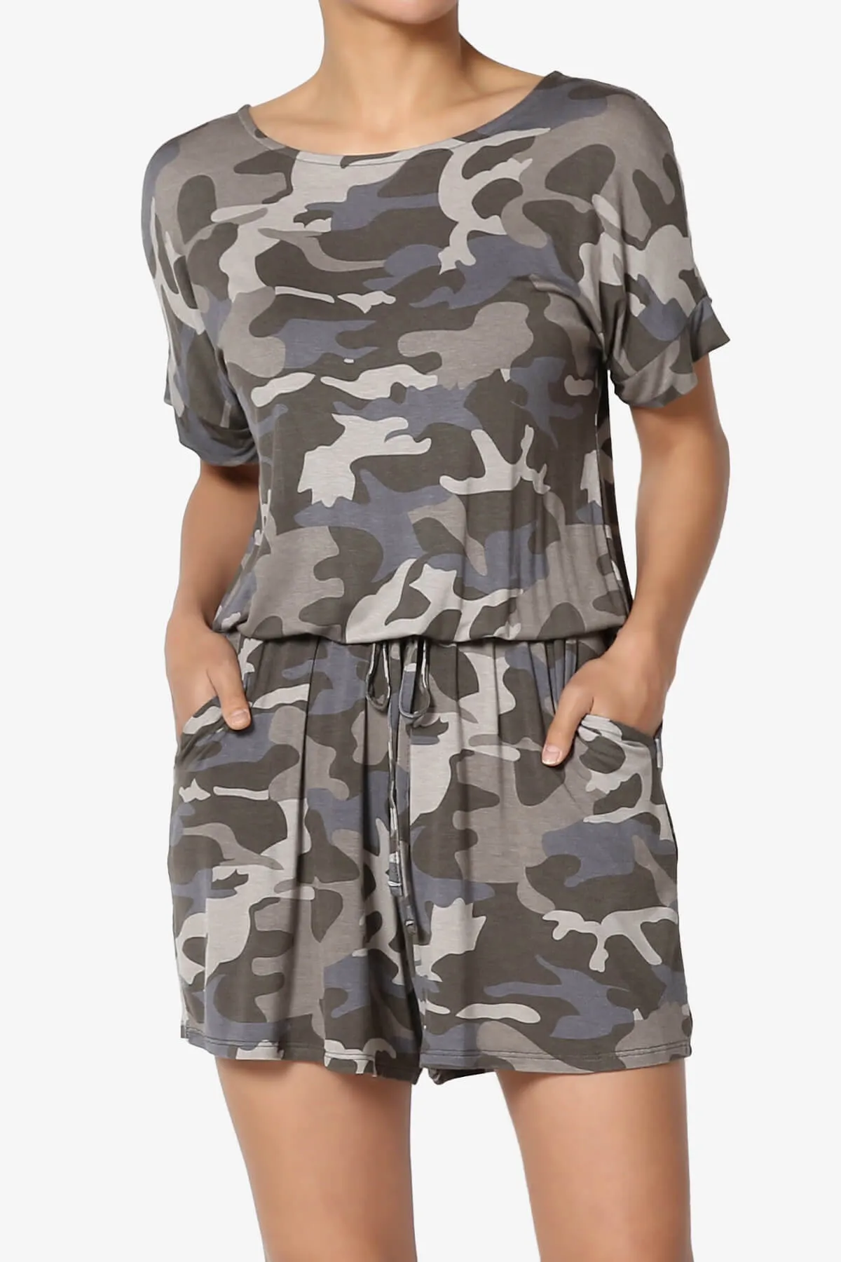 Tina Camouflage Short Sleeve Jersey Romper