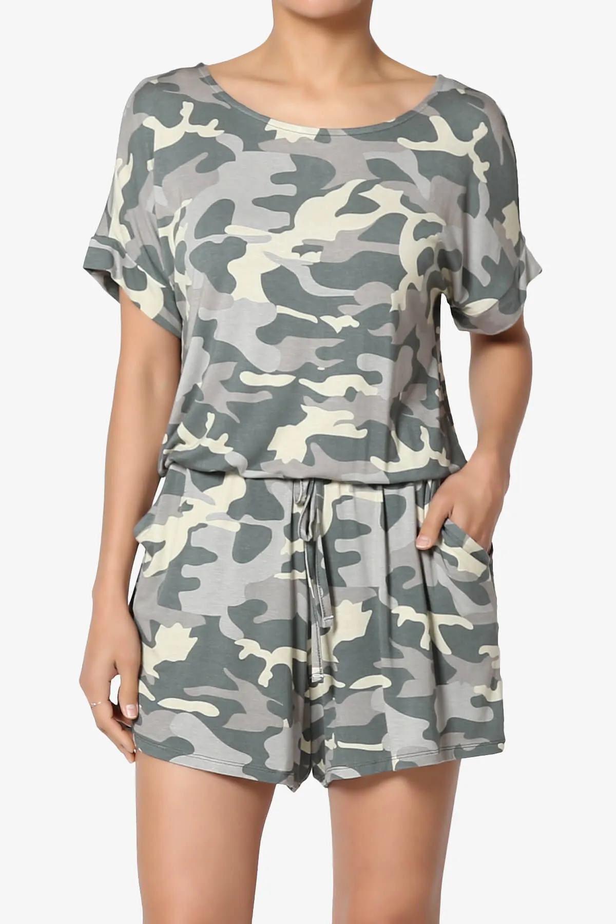Tina Camouflage Short Sleeve Jersey Romper