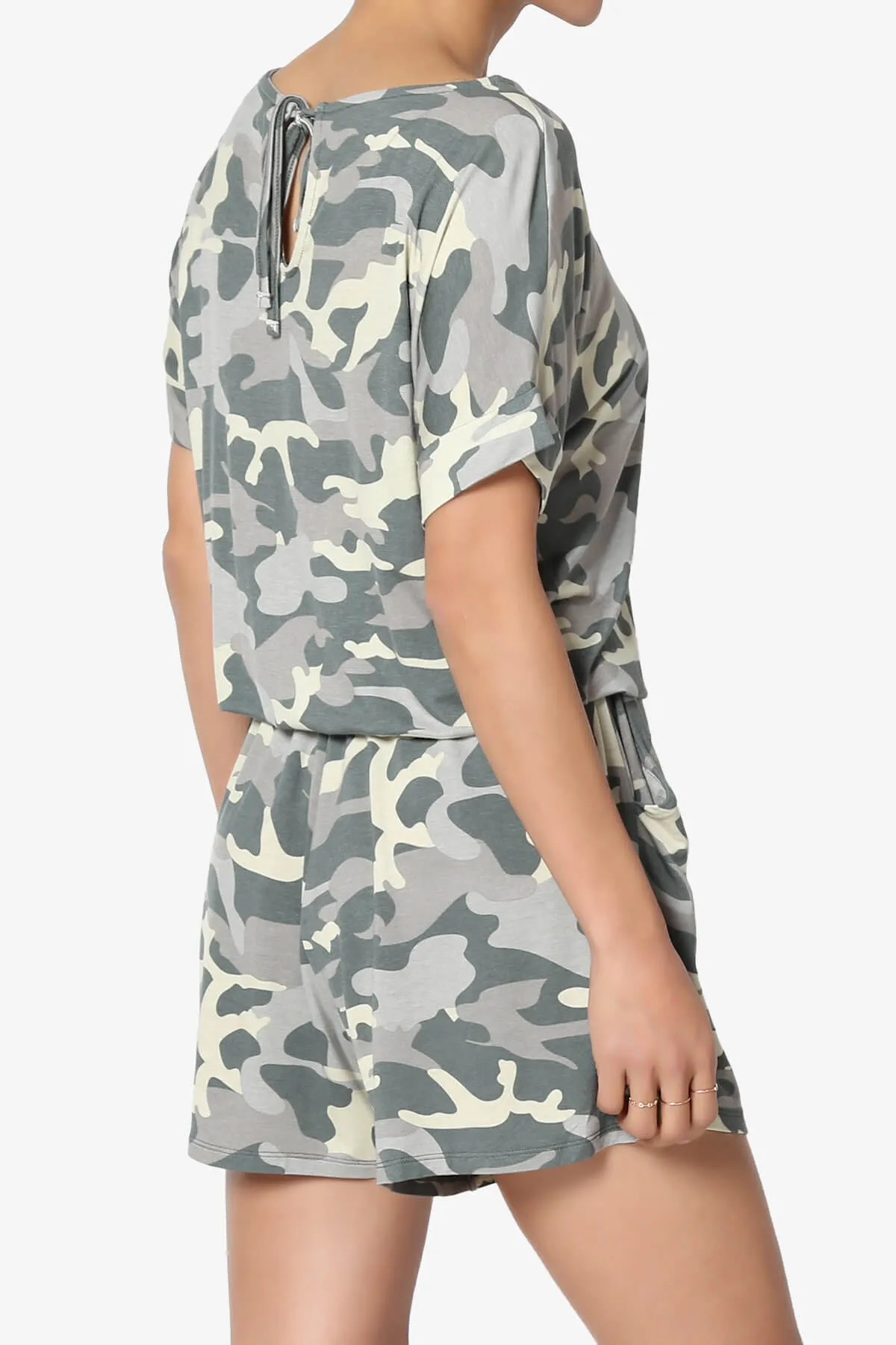 Tina Camouflage Short Sleeve Jersey Romper