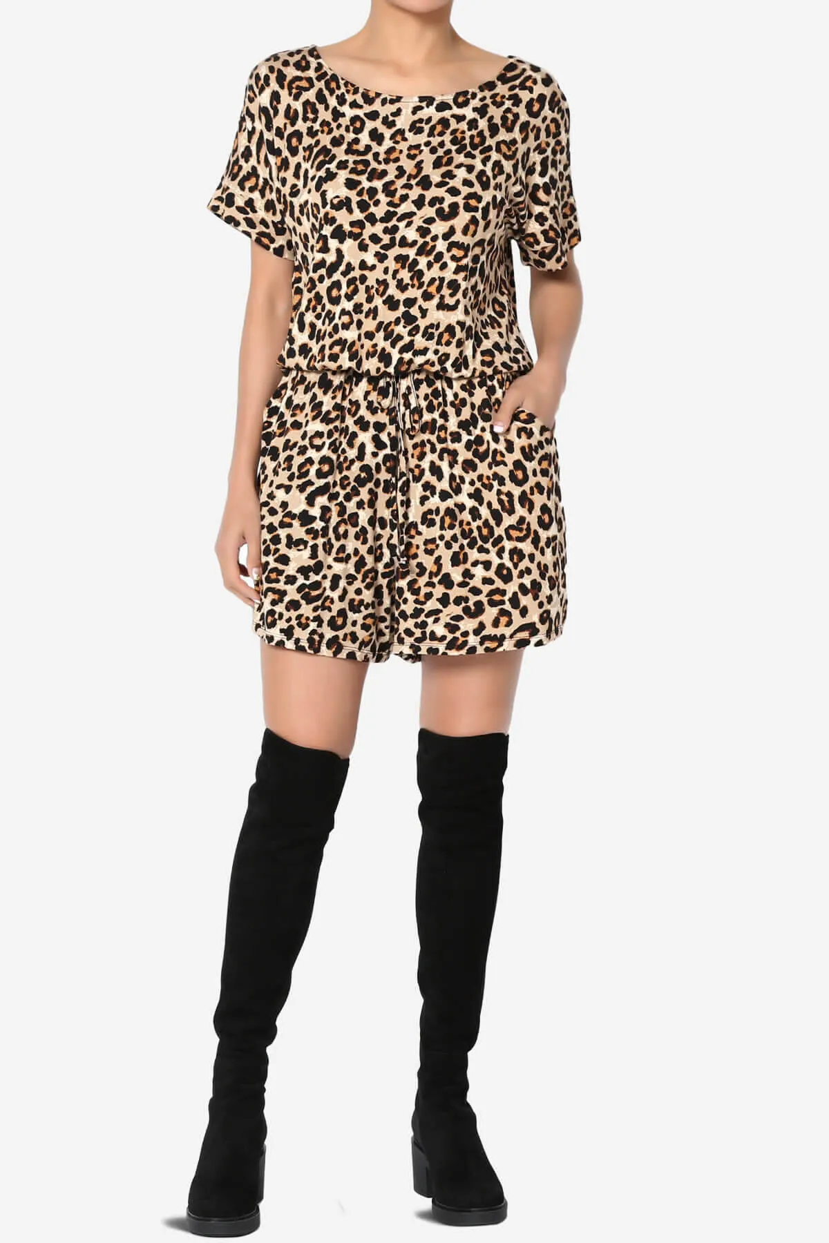 Tina Leopard Short Sleeve Jersey Romper
