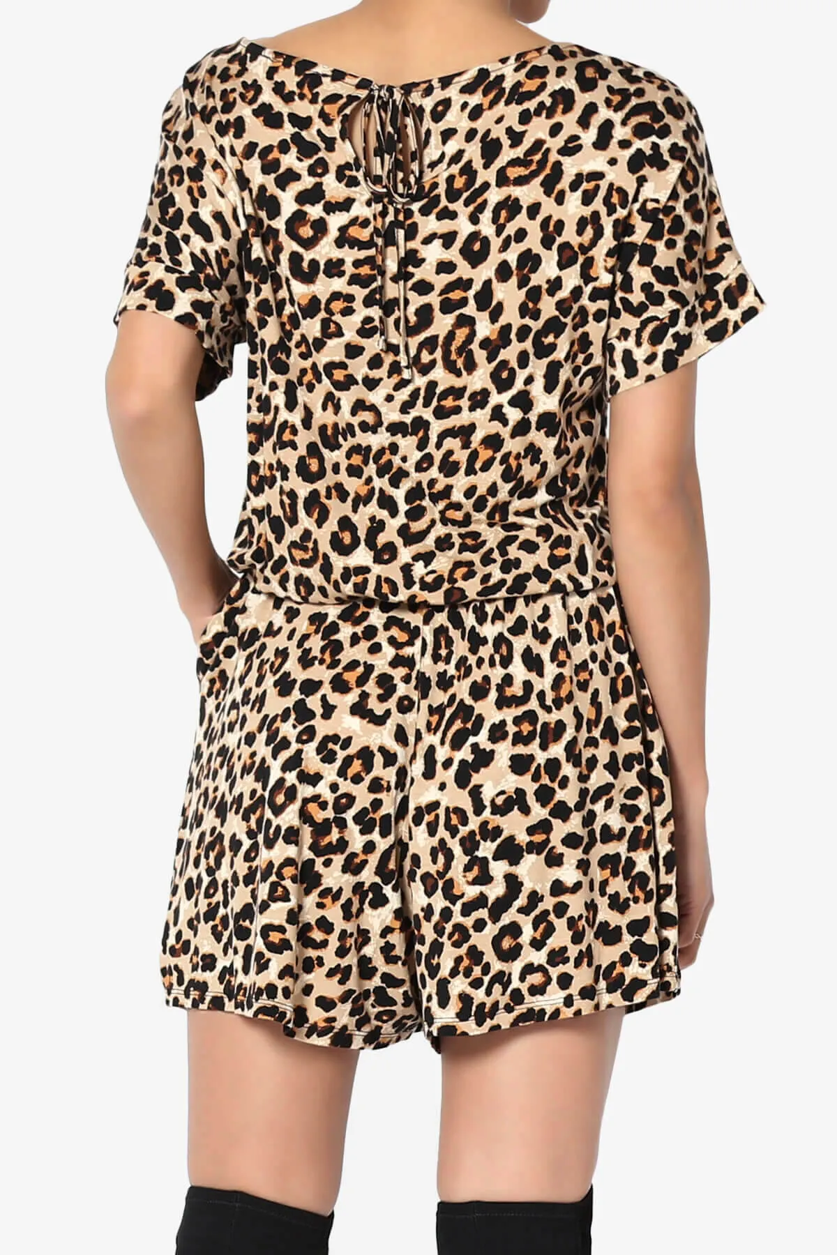 Tina Leopard Short Sleeve Jersey Romper