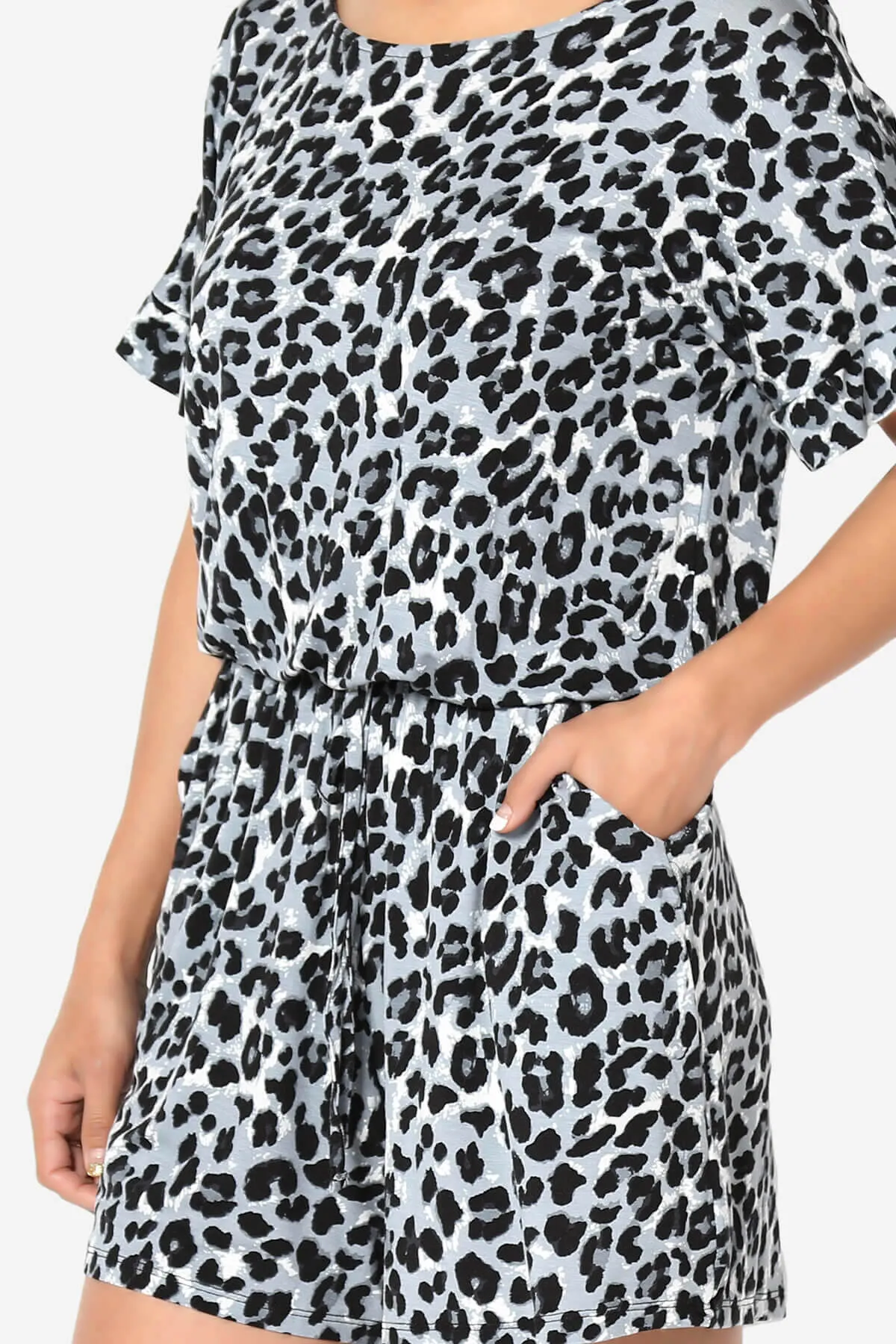 Tina Leopard Short Sleeve Jersey Romper