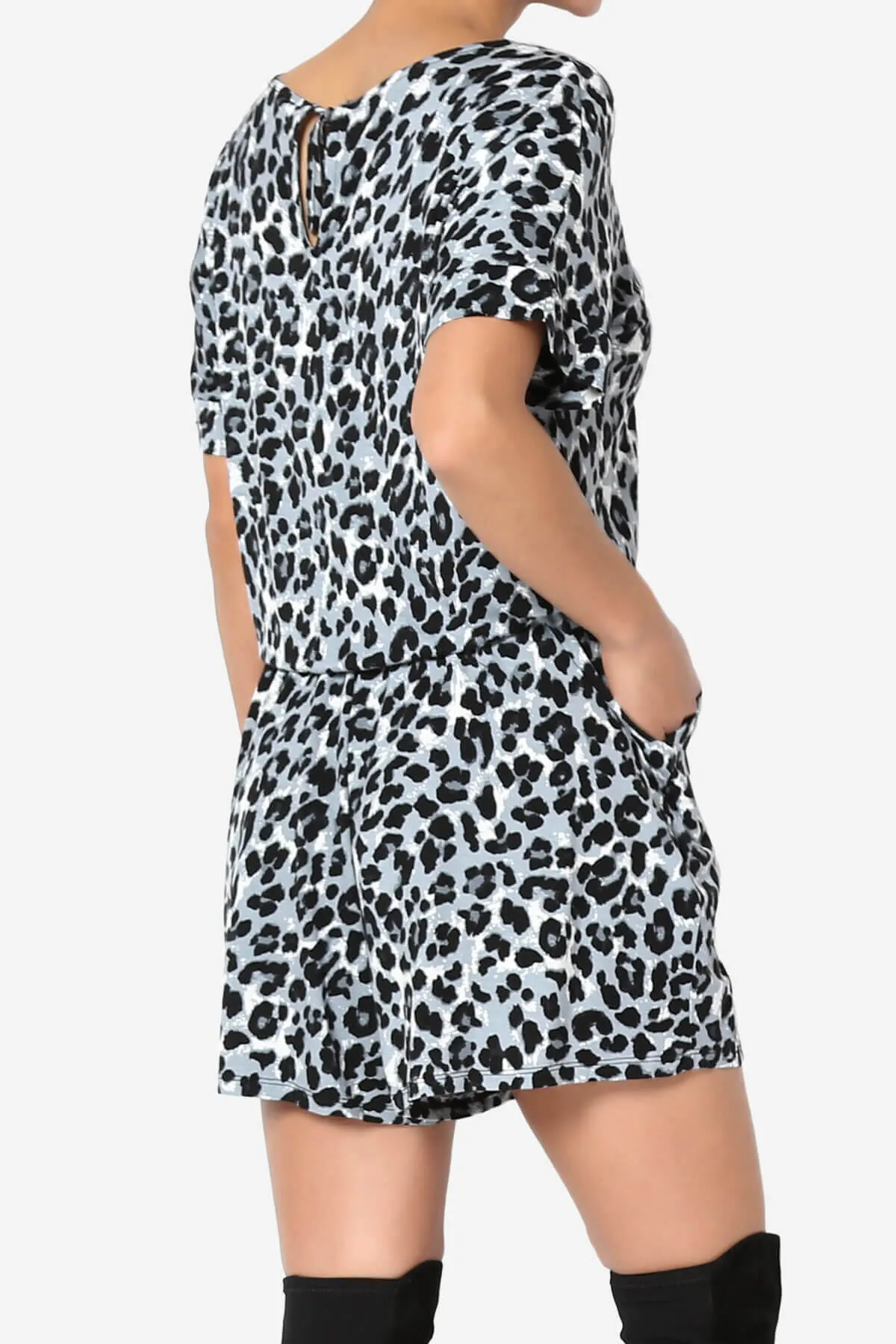 Tina Leopard Short Sleeve Jersey Romper