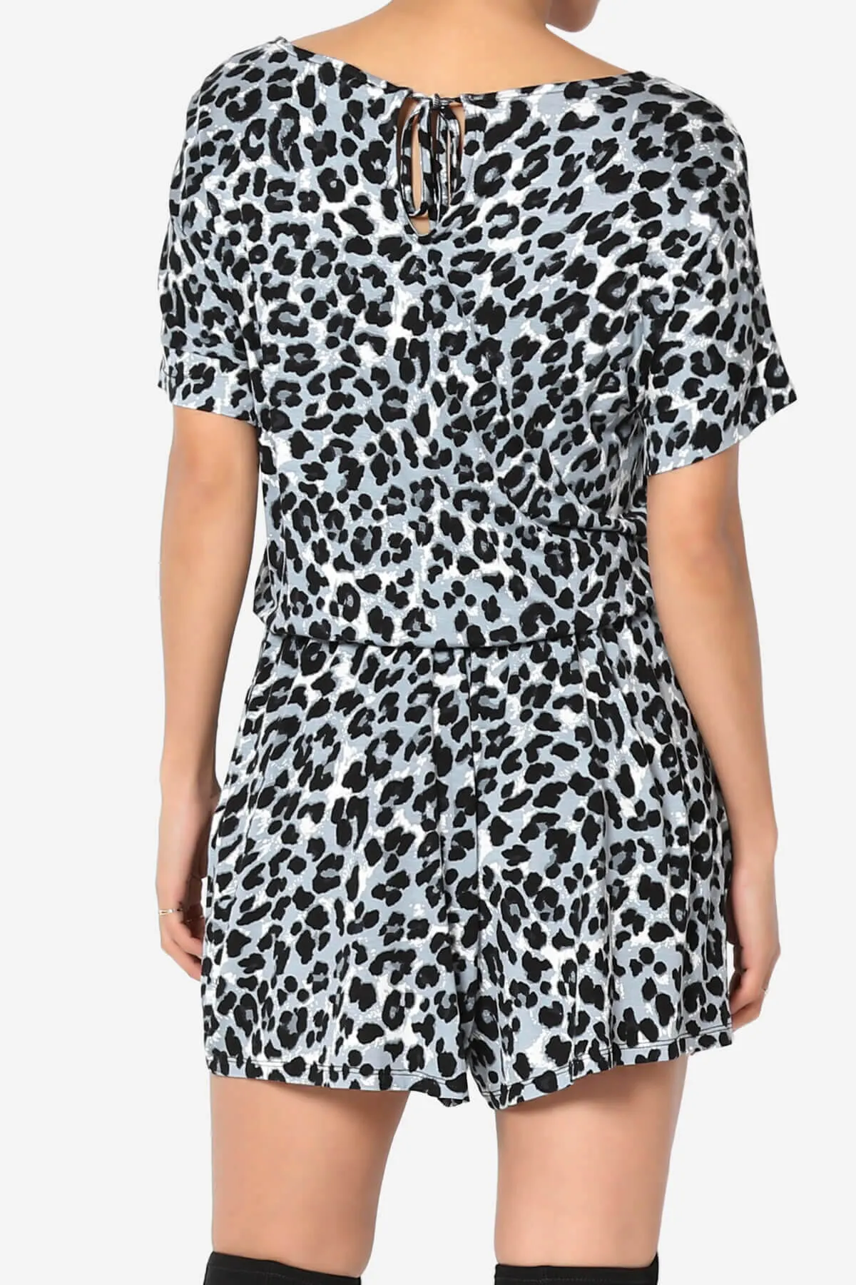 Tina Leopard Short Sleeve Jersey Romper