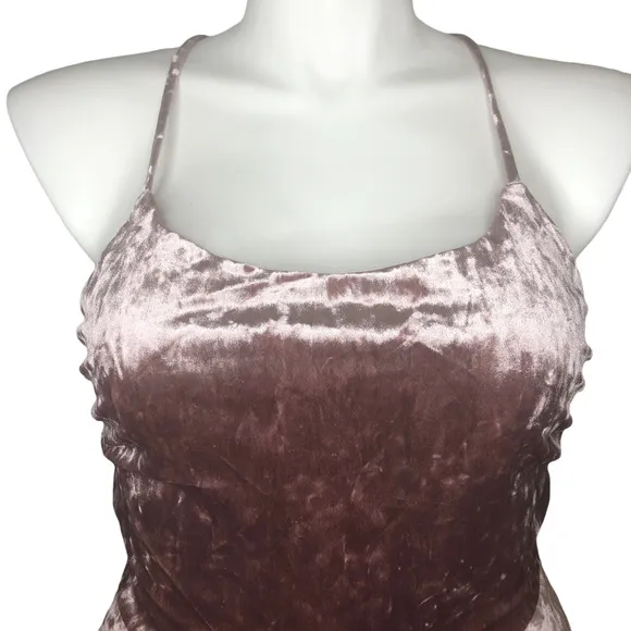 Trac Mauve Crushed Velvet Mini Dress - Size 1XL
