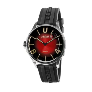 U-Boat Men's Silver Tone Case Red Dial Quartz Watch