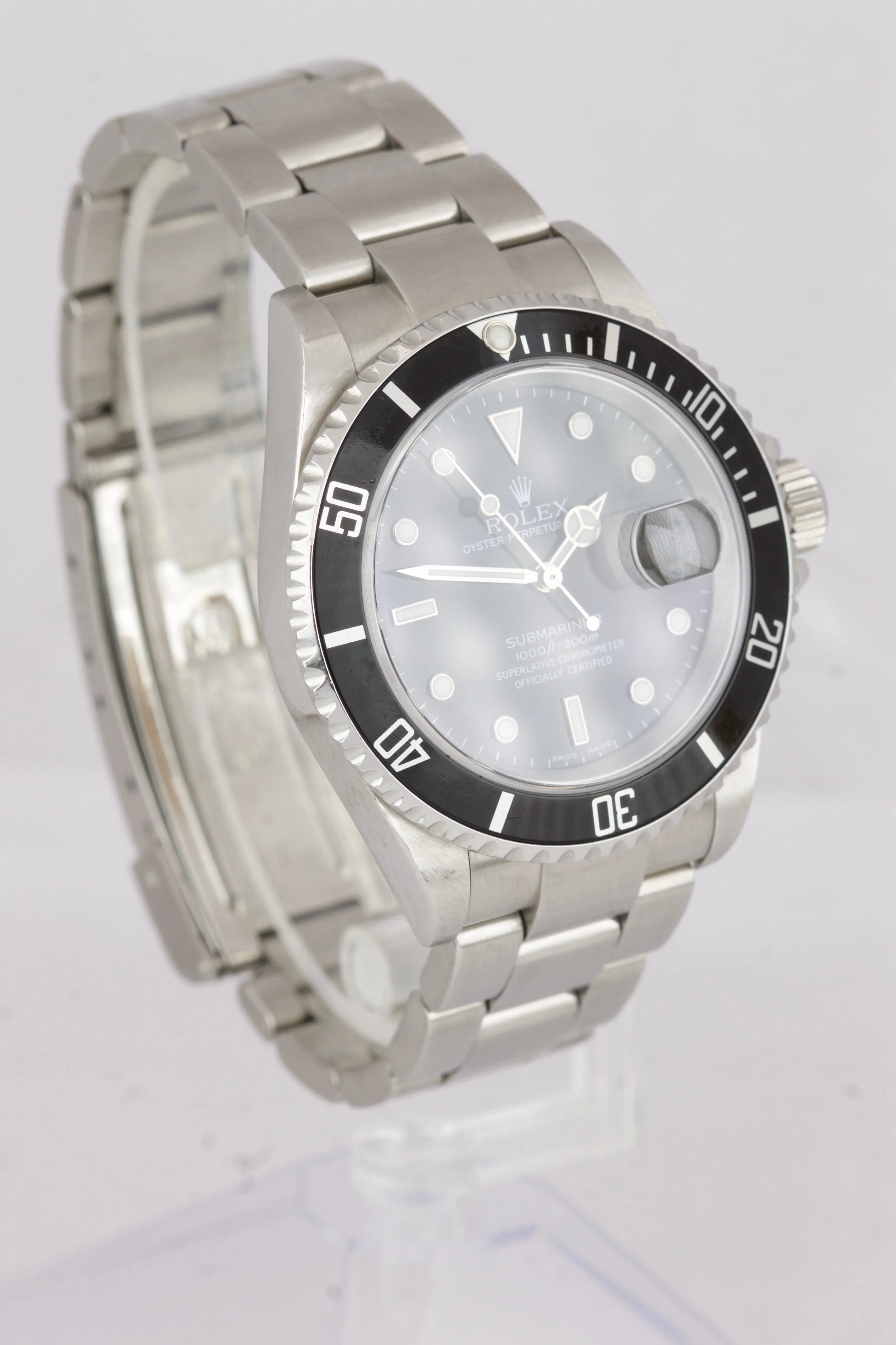 UNPOLISHED 2006 Rolex Submariner Date 16610 T Stainless Watch SEL NO-HOLES Watch