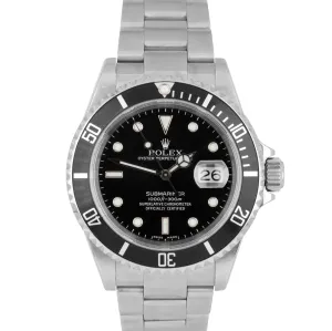 UNPOLISHED 2006 Rolex Submariner Date 16610 T Stainless Watch SEL NO-HOLES Watch