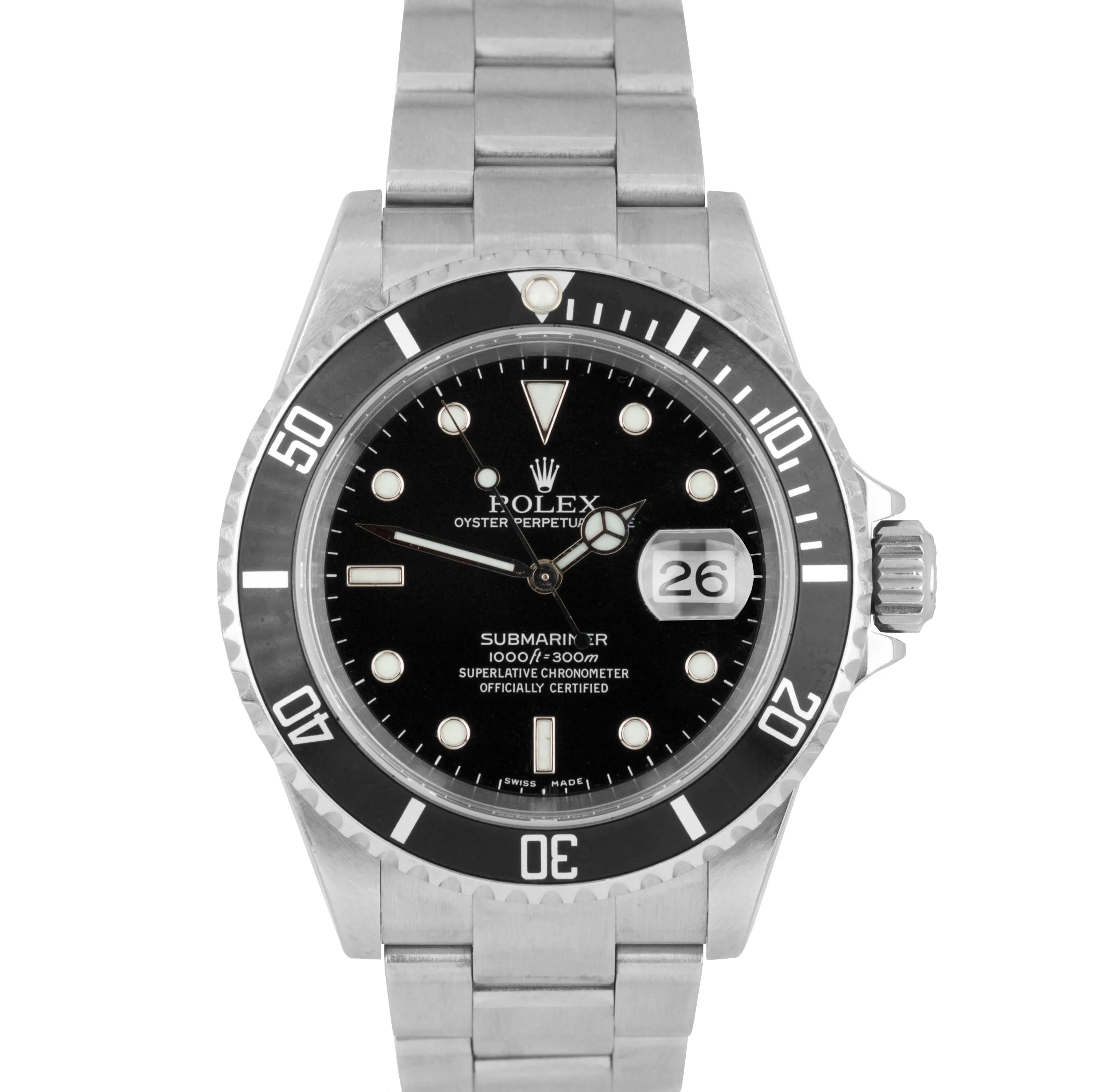 UNPOLISHED 2006 Rolex Submariner Date 16610 T Stainless Watch SEL NO-HOLES Watch