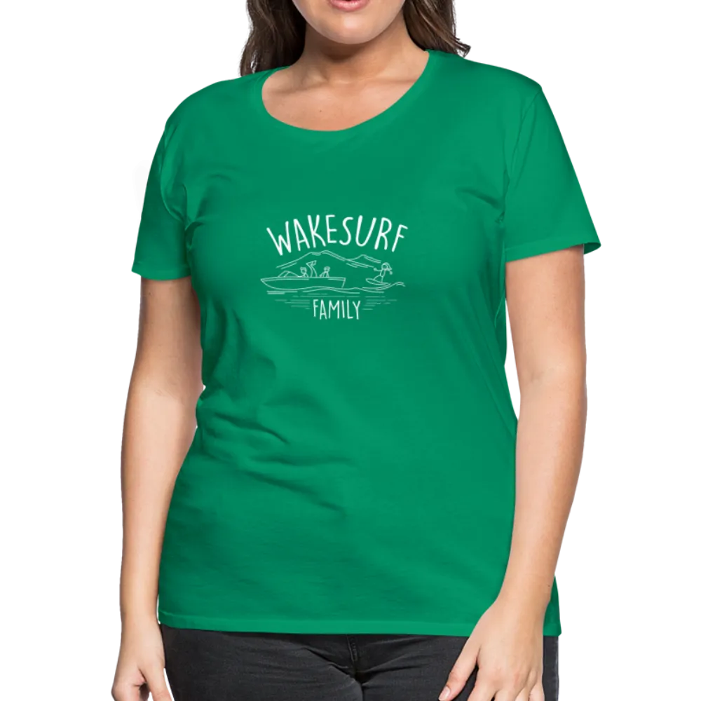 Wakesurf Family (boy) Women’s Premium T-Shirt