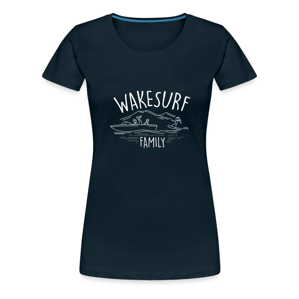Wakesurf Family (boy) Women’s Premium T-Shirt