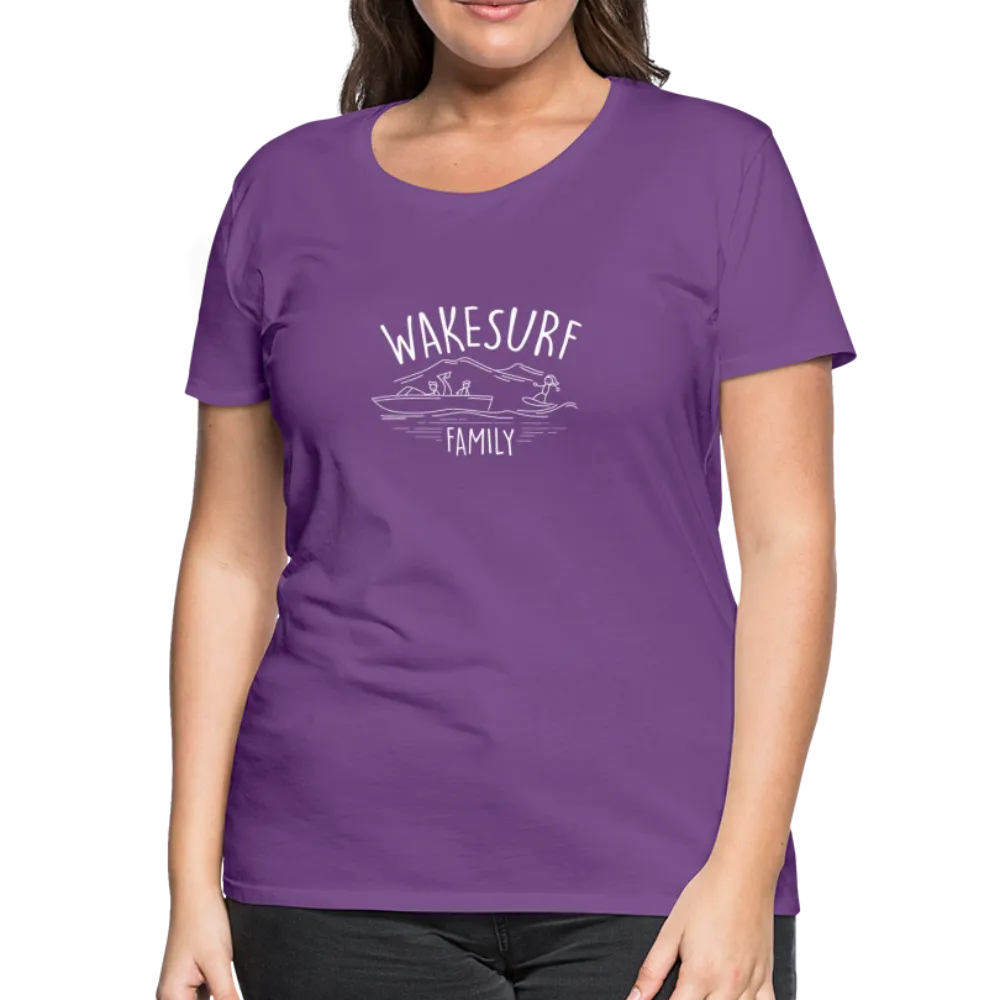 Wakesurf Family (boy) Women’s Premium T-Shirt