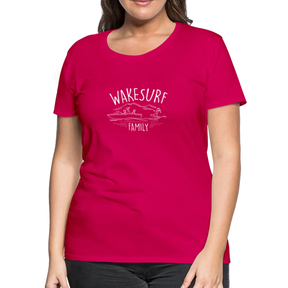 Wakesurf Family (boy) Women’s Premium T-Shirt