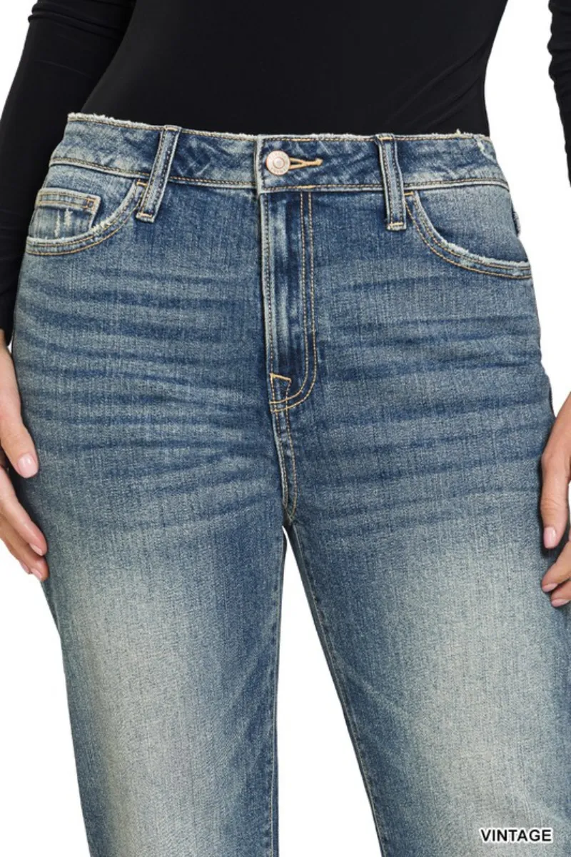 Zenana Boyfriend Cuff Jeans